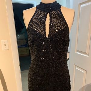 NWT- Ralph Lauren black beaded dress fully lined.
